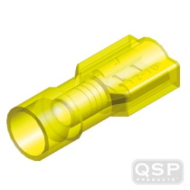 Kabelskor ''Hane'' Isolerade - 6,3mm - Gul (5st) QSP Products